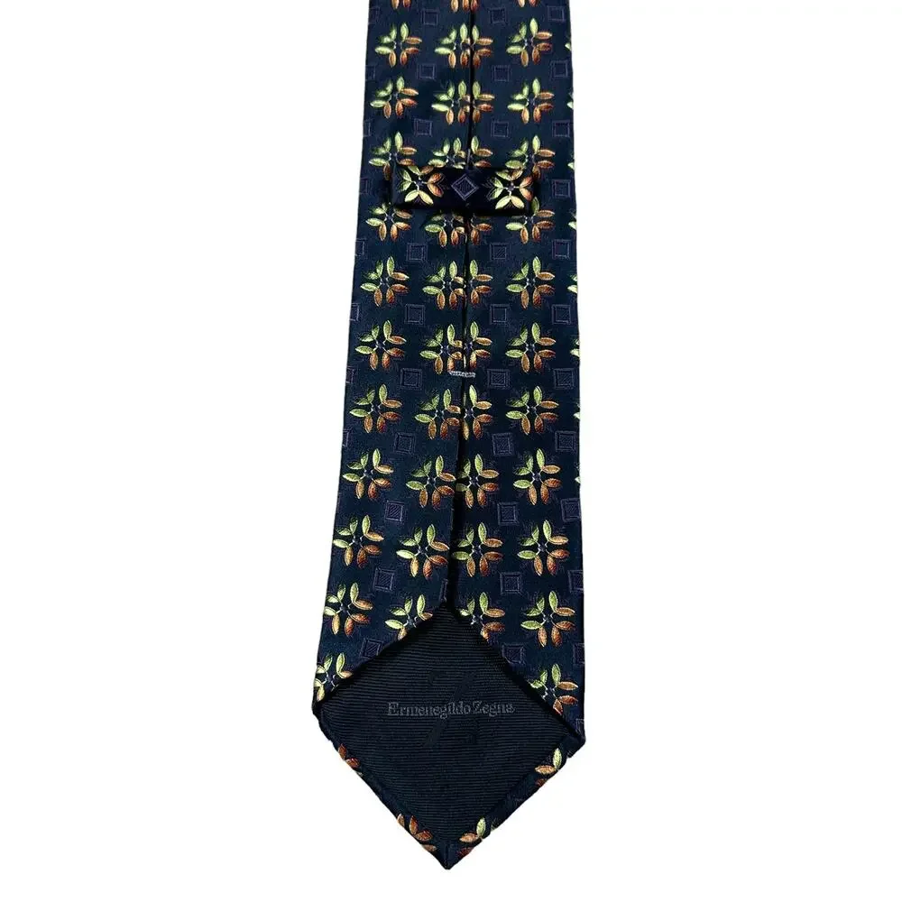 ERMENEGILDO ZEGNA Colorful Geometric Silk‎ Tie Men's Career Preppy
